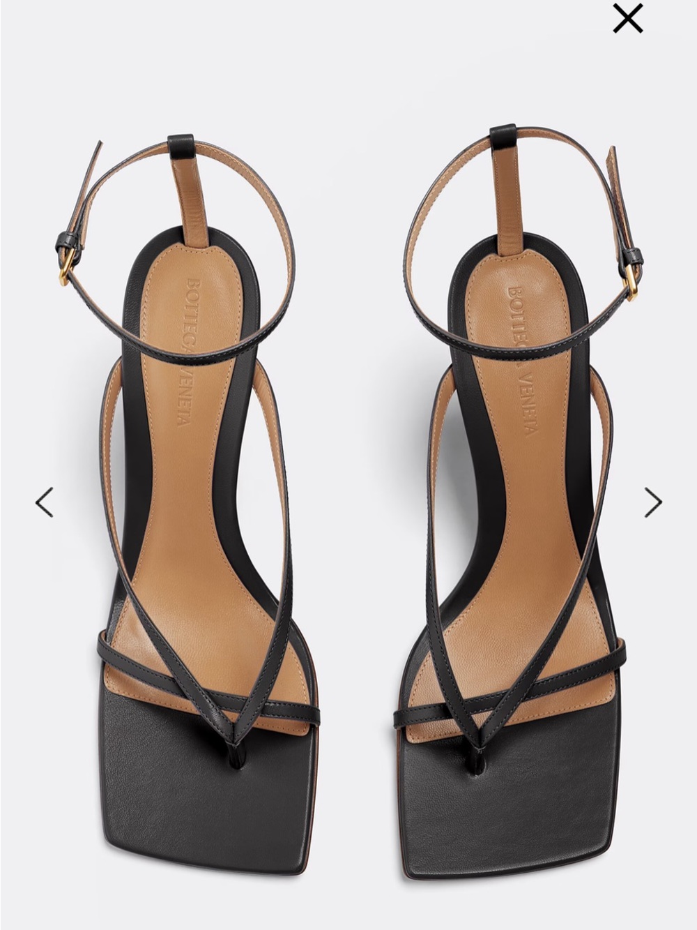 Bottega Veneta Black Strappy Slingback Stretch Strap Sandal